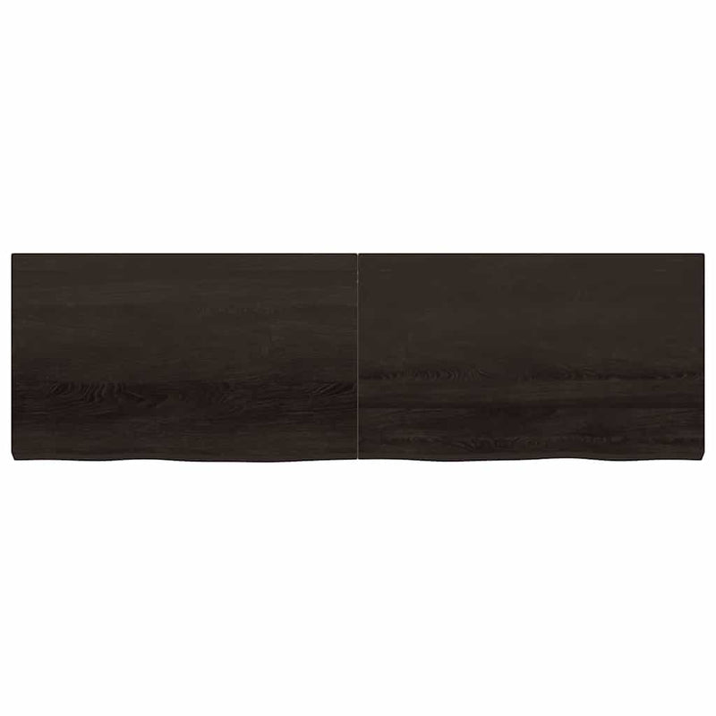 vidaXL sötétbarna kezelt tömör tölgyfa fali polc 200 x 60 x (2-6) cm