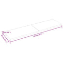 vidaXL sötétbarna kezelt tömör tölgyfa fali polc 220 x 60 x (2-4) cm