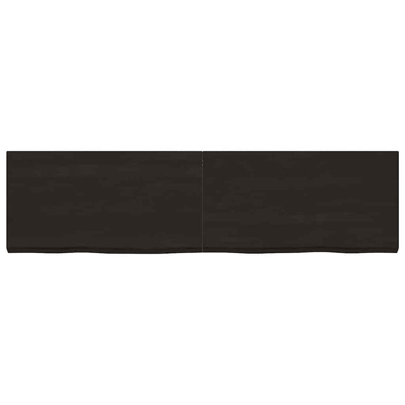 vidaXL sötétbarna kezelt tömör tölgyfa fali polc 220 x 60 x (2-6) cm