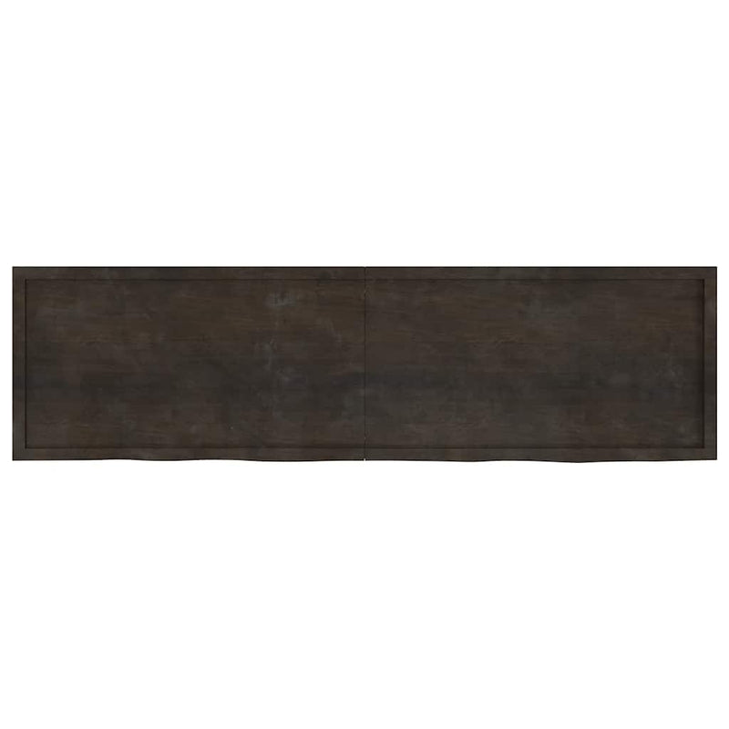 vidaXL sötétbarna kezelt tömör tölgyfa fali polc 220 x 60 x (2-6) cm