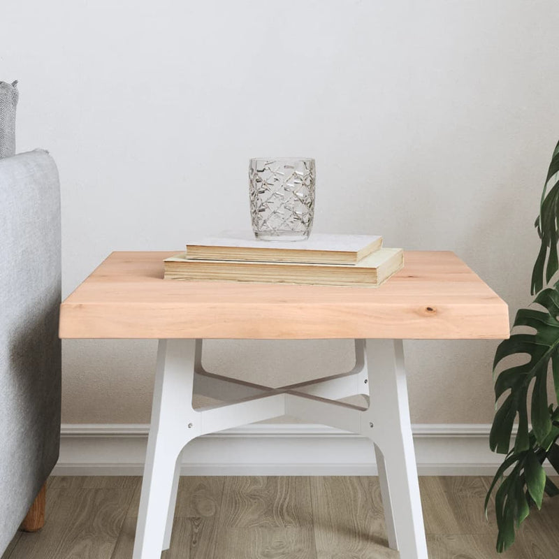 vidaXL asztallap 40x40x(2-4) cm kezeletlen tömör fa élőszegélyes