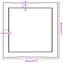 vidaXL asztallap 40x40x(2-6) cm kezeletlen tömör fa élőszegélyes