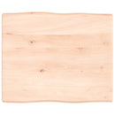 vidaXL asztallap 60x50x(2-4) cm kezeletlen tömör fa élőszegélyes