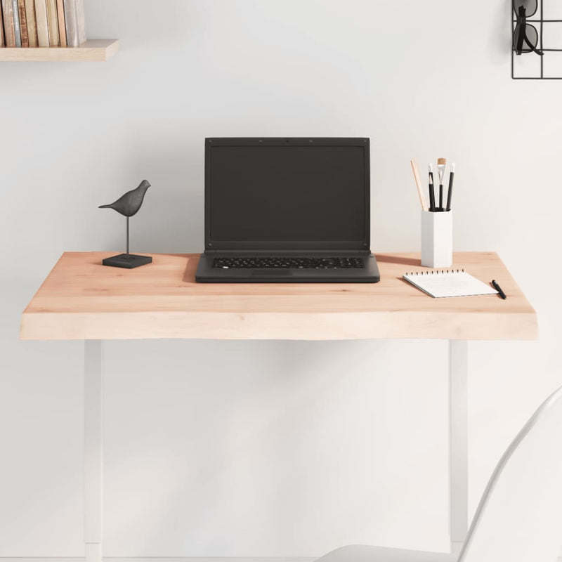 vidaXL asztallap 80x40x(2-6) cm kezeletlen tömör fa élőszegélyes