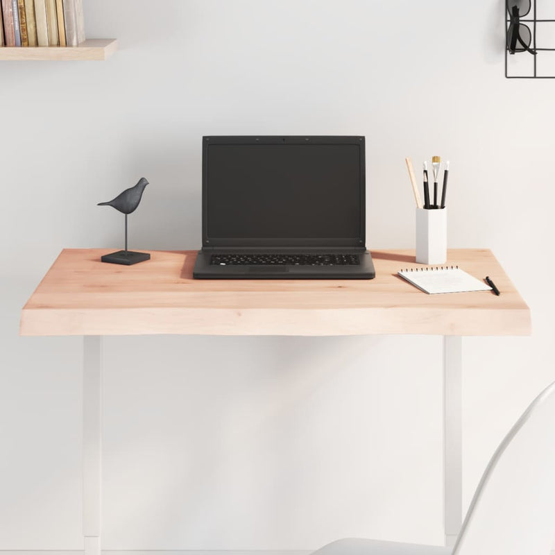 vidaXL asztallap 80x50x(2-4) cm kezeletlen tömör fa élőszegélyes