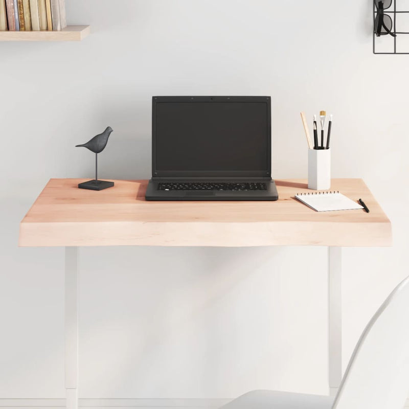 vidaXL asztallap 80x50x(2-6) cm kezeletlen tömör fa élőszegélyes