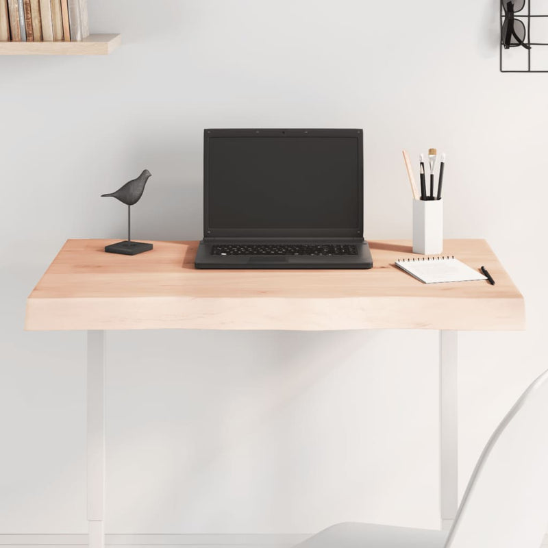 vidaXL asztallap 80x60x(2-6) cm kezeletlen tömör fa élőszegélyes