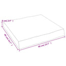 vidaXL világosbarna asztallap 40x40x(2-6) cm kezelt tömör élőszegélyes
