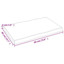 vidaXL világosbarna asztallap 60x40x(2-4) cm kezelt tömör élőszegélyes