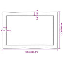 vidaXL világosbarna asztallap 60x40x(2-4) cm kezelt tömör élőszegélyes
