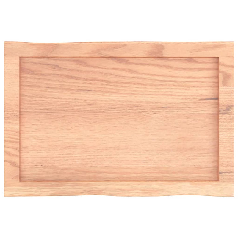 vidaXL világosbarna asztallap 60x40x(2-6) cm kezelt tömör élőszegélyes