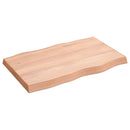 vidaXL világosbarna asztallap 80x50x(2-6) cm kezelt tömör élőszegélyes