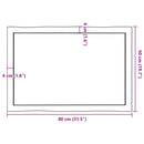 vidaXL világosbarna asztallap 80x50x(2-6) cm kezelt tömör élőszegélyes