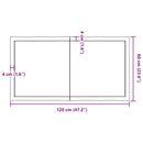 vidaXL világosbarna asztallap 120x60x(2-6)cm kezelt tömör élőszegélyes