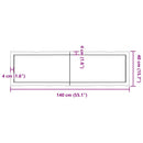 vidaXL világosbarna kezelt tömör asztallap 140x40x(2-4) cm