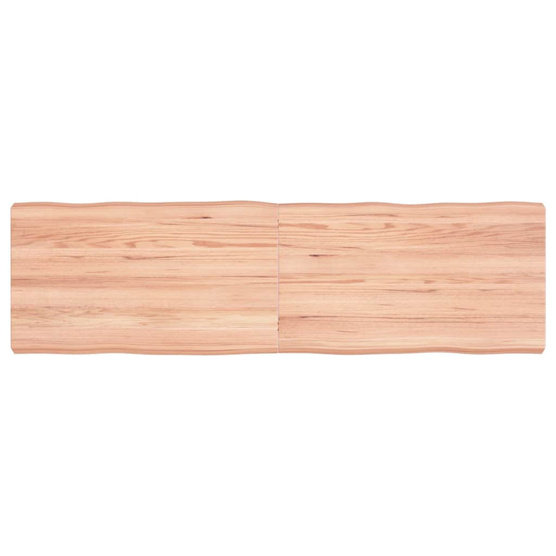 vidaXL világosbarna kezelt tömör asztallap 140x40x(2-6) cm