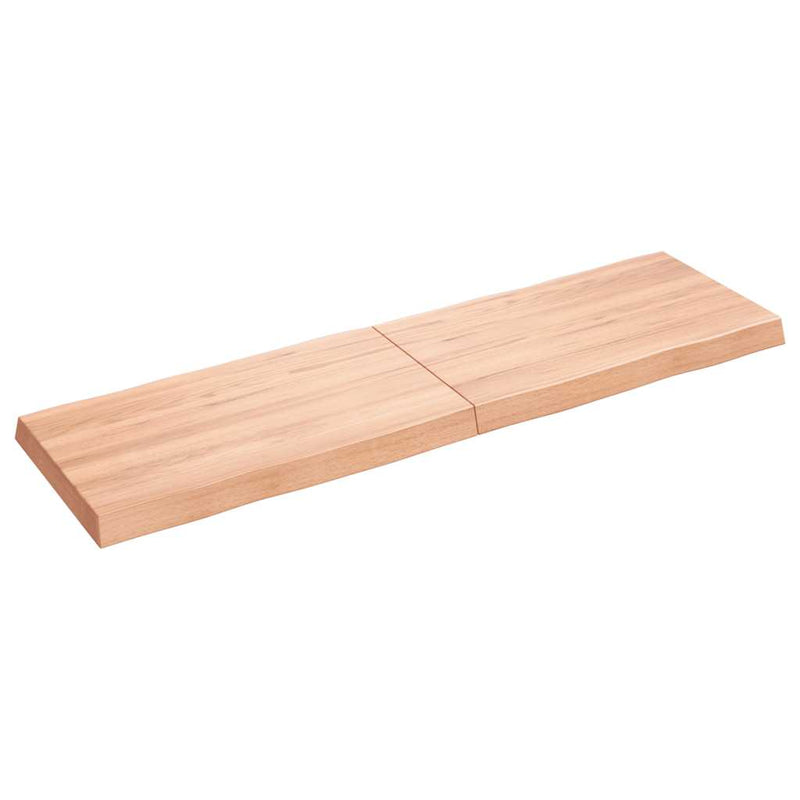vidaXL világosbarna kezelt tömör asztallap 140x40x(2-6) cm