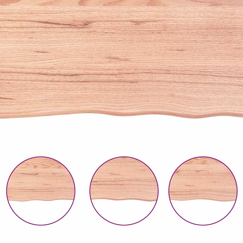 vidaXL világosbarna kezelt tömör asztallap 140x50x(2-4) cm
