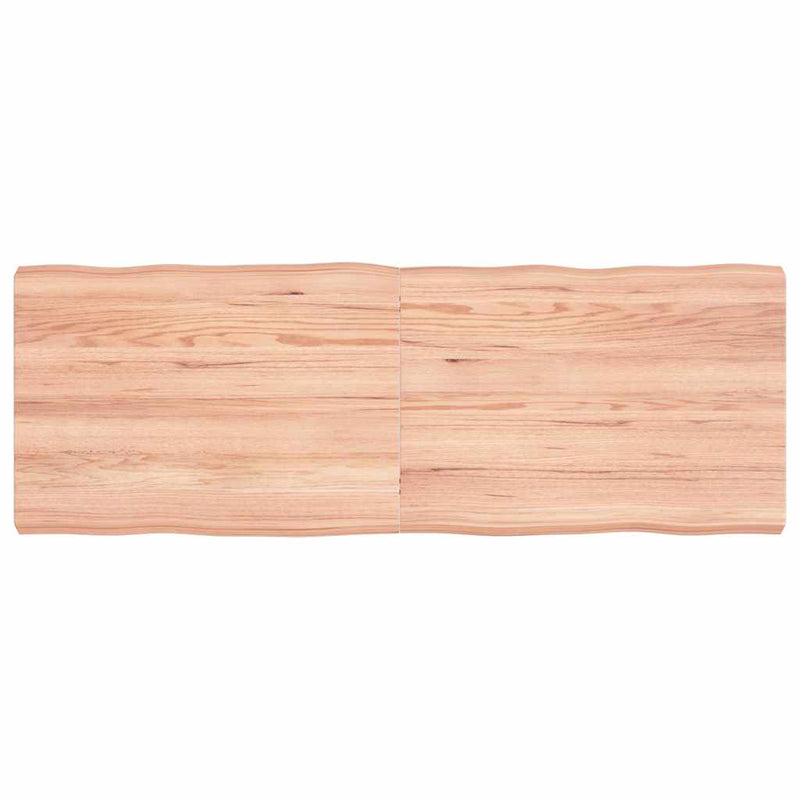 vidaXL világosbarna kezelt tömör asztallap 140x50x(2-6) cm