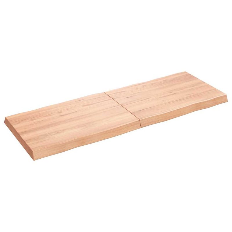 vidaXL világosbarna kezelt tömör asztallap 140x50x(2-6) cm