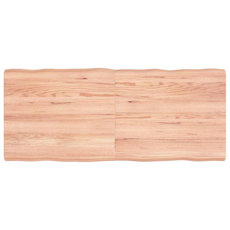 vidaXL világosbarna kezelt tömör asztallap 140x60x(2-6) cm