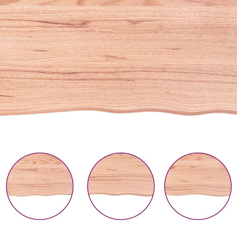 vidaXL világosbarna kezelt tömör asztallap 140x60x(2-6) cm