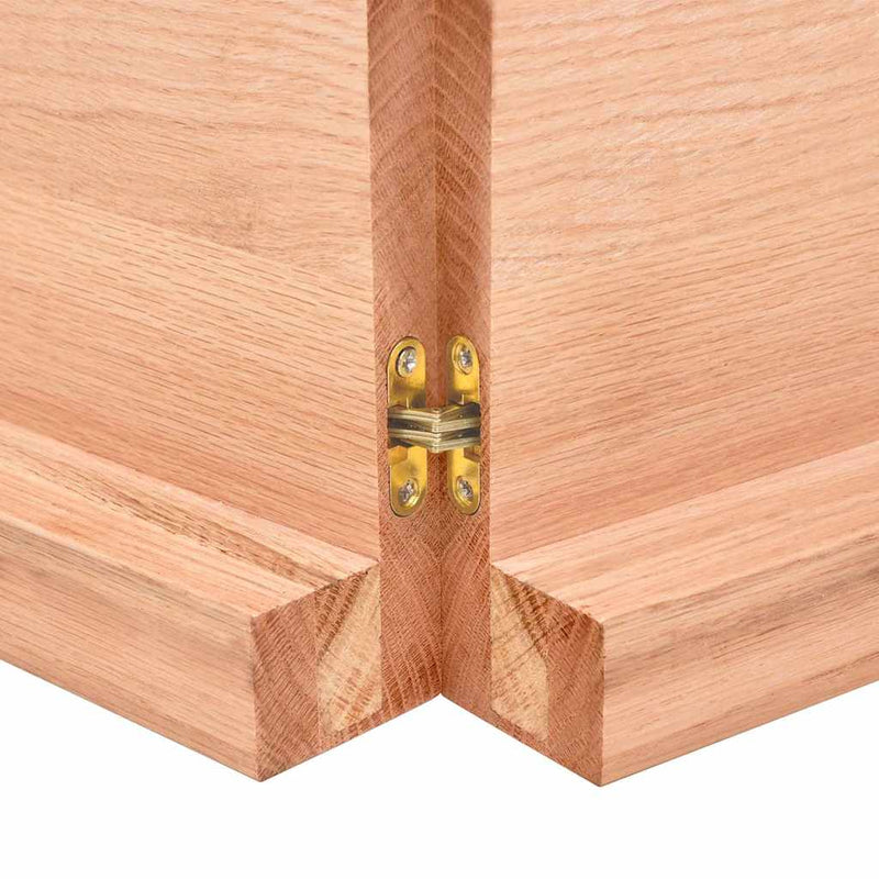 vidaXL világosbarna kezelt tömör asztallap 140x60x(2-6) cm