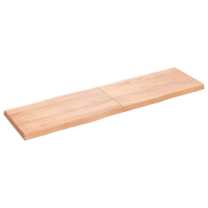 vidaXL világosbarna kezelt tömör asztallap 180x50x(2-6) cm