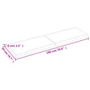 vidaXL világosbarna kezelt tömör asztallap 180x50x(2-6) cm