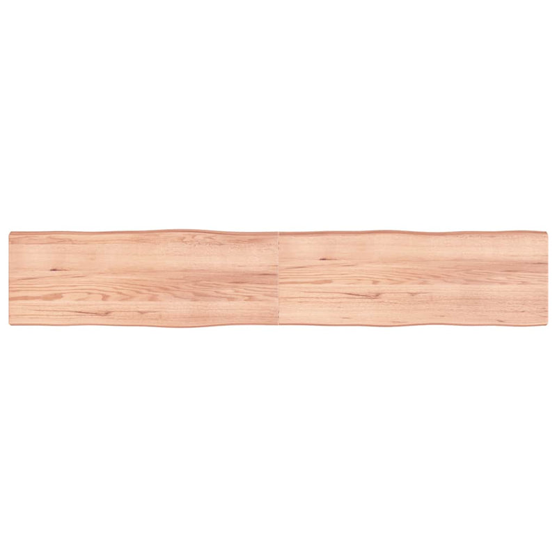 vidaXL világosbarna kezelt tömör asztallap 220x40x(2-6) cm