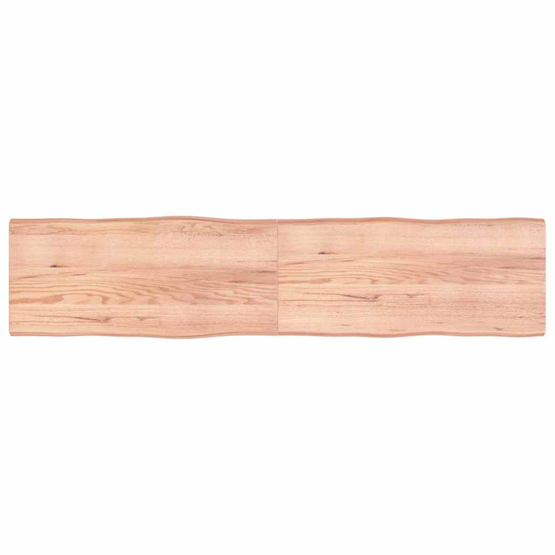 vidaXL világosbarna kezelt tömör asztallap 220x50x(2-4) cm