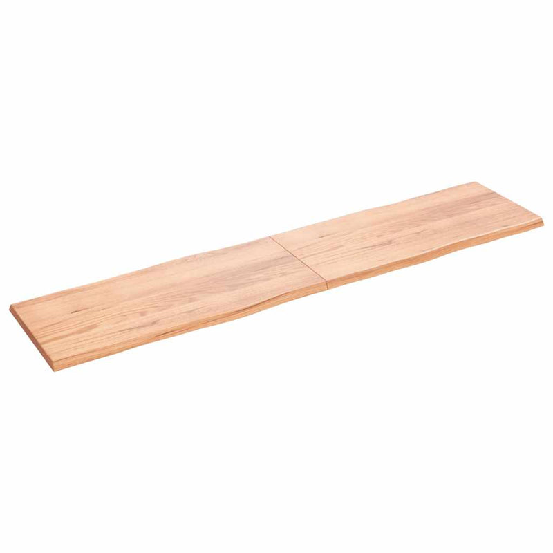 vidaXL világosbarna kezelt tömör asztallap 220x50x(2-4) cm