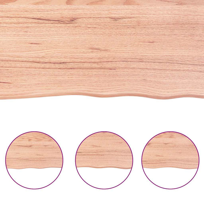 vidaXL világosbarna kezelt tömör asztallap 220x50x(2-4) cm