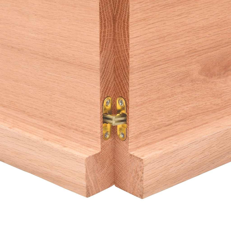 vidaXL világosbarna kezelt tömör asztallap 220x50x(2-4) cm