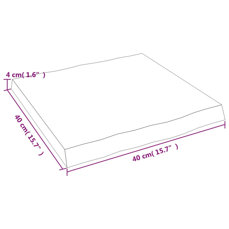 vidaXL sötétbarna kezelt tömör asztallap 40x40x(2-4) cm