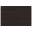 vidaXL sötétbarna kezelt tömör tölgyfa asztallap 60 x 40 x 2 cm