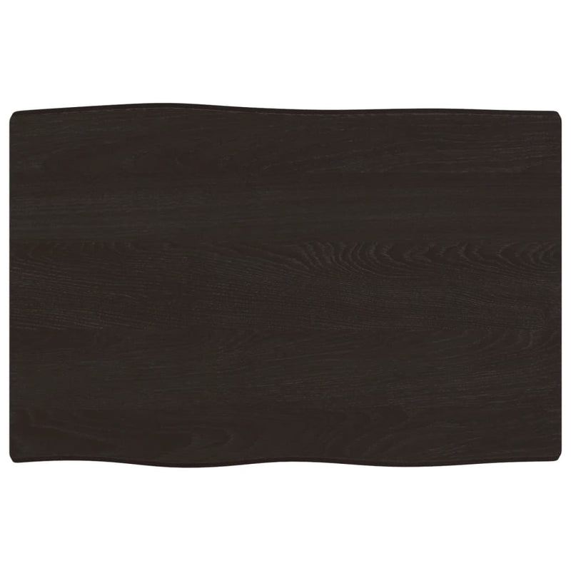 vidaXL sötétbarna kezelt tömör tölgyfa asztallap 60 x 40 x 2 cm