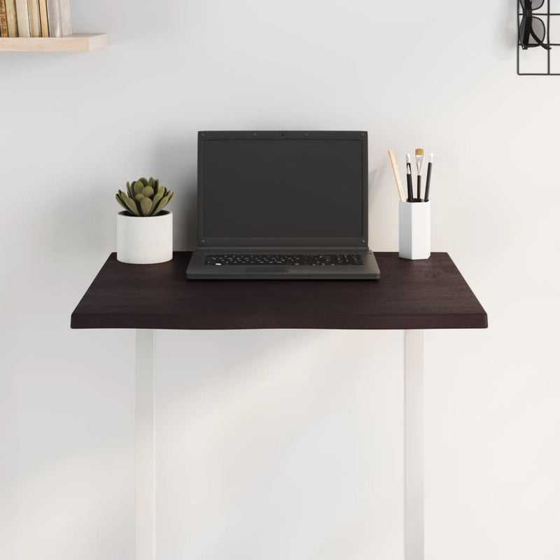 vidaXL sötétbarna kezelt tömör tölgyfa asztallap 60 x 40 x 2 cm
