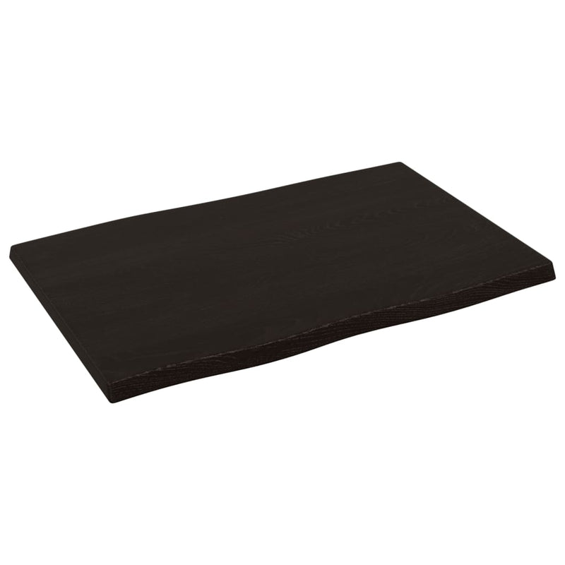 vidaXL sötétbarna kezelt tömör tölgyfa asztallap 60 x 40 x 2 cm