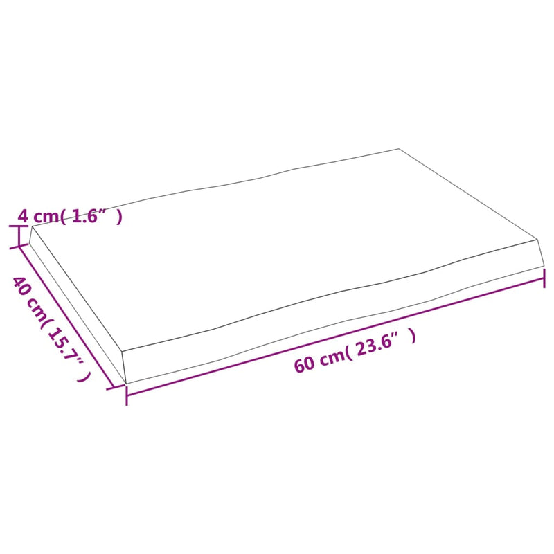 vidaXL sötétbarna kezelt tömör asztallap 60x40x(2-4) cm