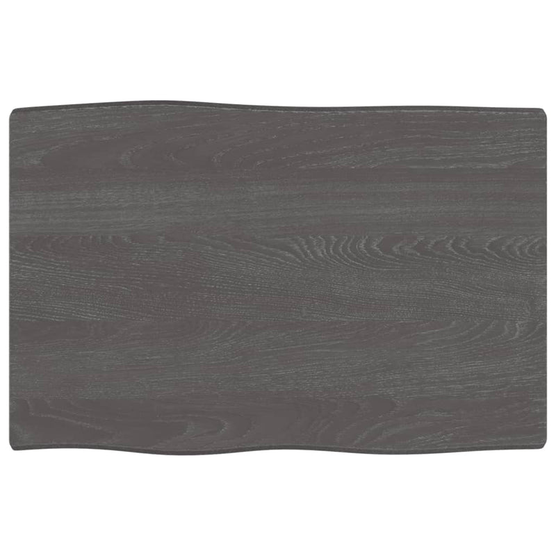 vidaXL sötétbarna kezelt tömör asztallap 60x40x(2-6) cm