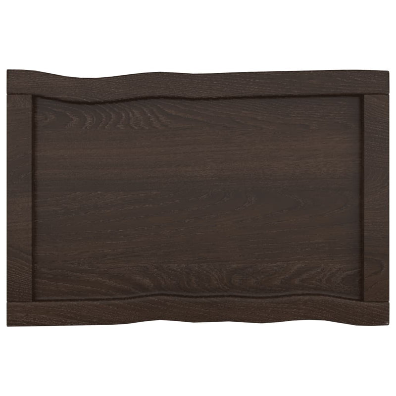 vidaXL sötétbarna kezelt tömör asztallap 60x40x(2-6) cm