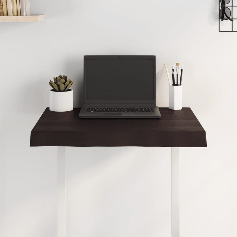 vidaXL sötétbarna kezelt tömör asztallap 60x50x(2-6) cm