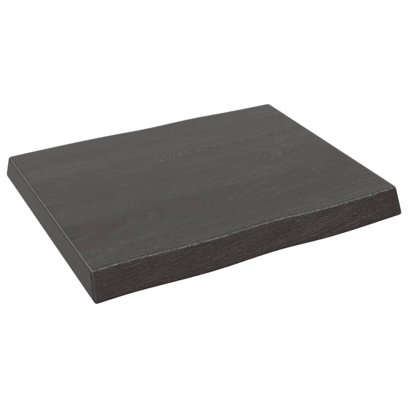 vidaXL sötétbarna kezelt tömör asztallap 60x50x(2-6) cm