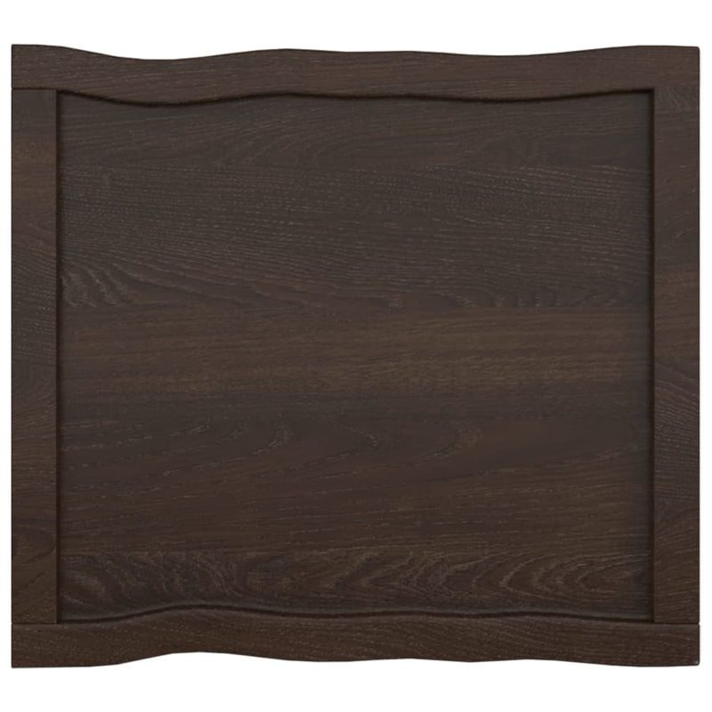 vidaXL sötétbarna kezelt tömör asztallap 60x50x(2-6) cm