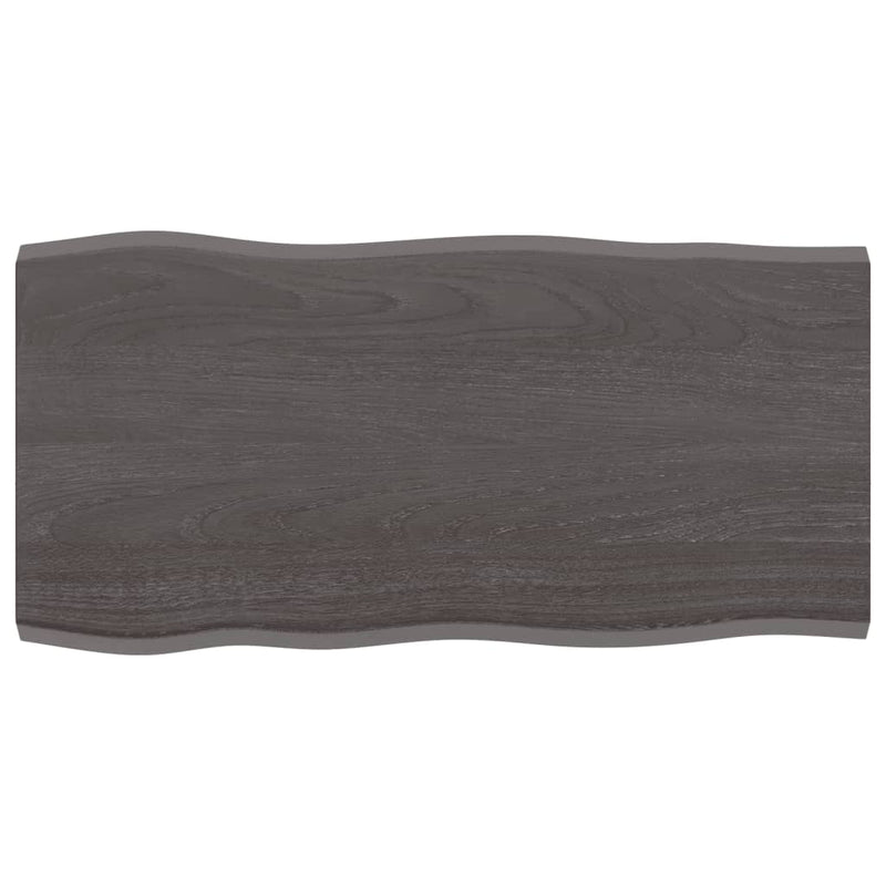 vidaXL sötétbarna kezelt tömör tölgyfa asztallap 80 x 40 x 2 cm