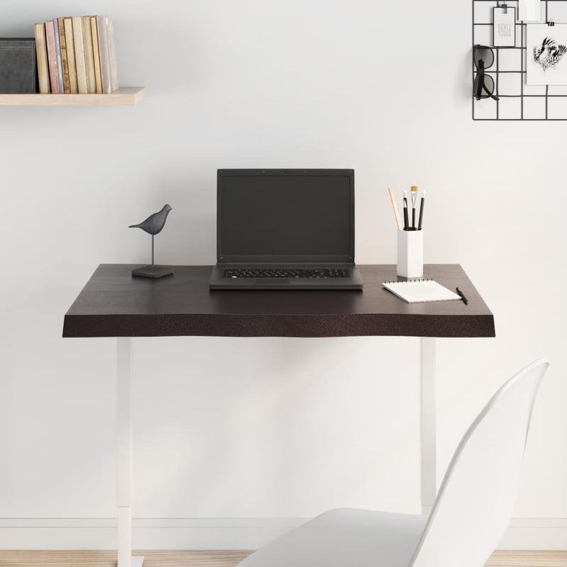 vidaXL sötétbarna kezelt tömör asztallap 80x40x(2-4) cm