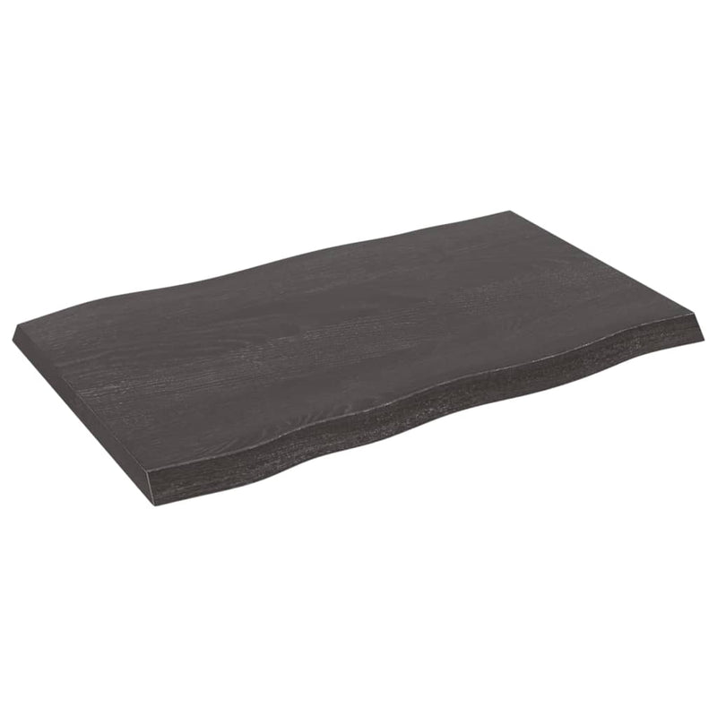 vidaXL sötétbarna kezelt tömör asztallap 80x50x(2-4) cm