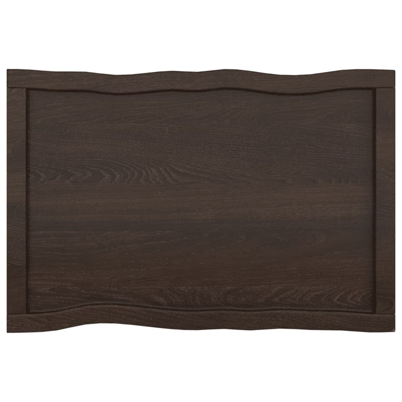 vidaXL sötétbarna kezelt tömör asztallap 80x50x(2-4) cm