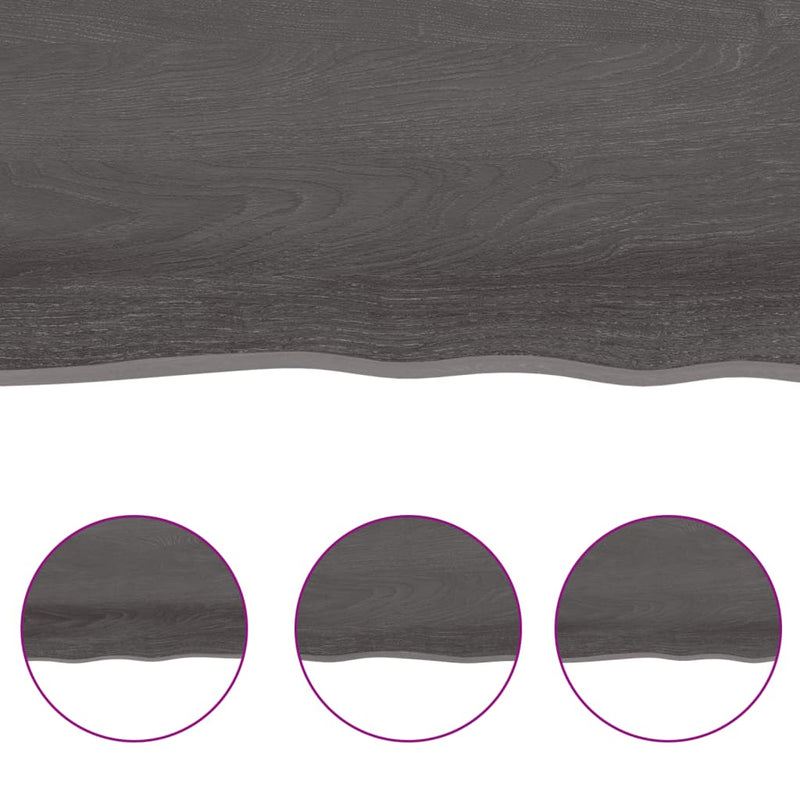 vidaXL sötétbarna kezelt tömör asztallap 80x50x(2-4) cm
